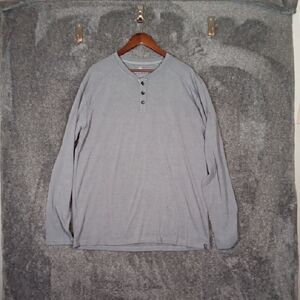 Free Fly Mens Bamboo Viscose Long Sleeve Henley Gray Size 3XL